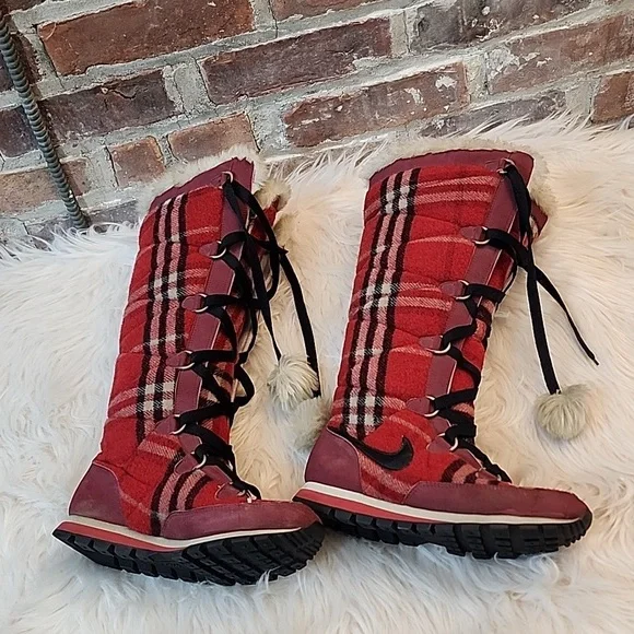 Nike Hi3 Plaid Winter Snow Boots, Size 5 - Picture 7 of 16